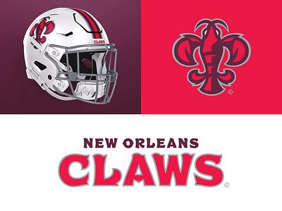 11/32 – New Orleans Claws branding claws crawfish design football graphic design illustration logo louisiana nawlins new orleans sports sports branding tuscan typography