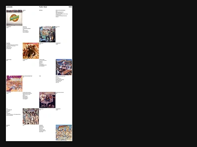 Lakeside clean discography editorial funk grid layout minimal music typography ui web website white space