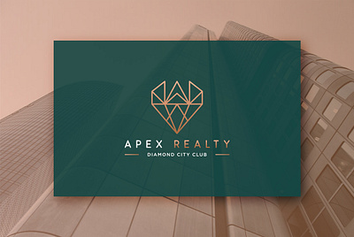 Apex Realty diamond graphic design lineart logo minimal