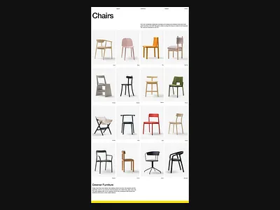 Furniture Layout chair clean editorial furniture grid layout minimal sofa swiss ui web website white space