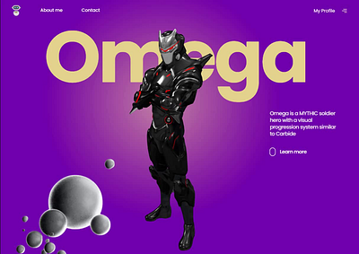 Landing page ft. Omega 3d animation landingpage logo ui