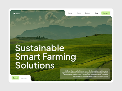 Agriculture Website Landing agriculture design farming green hero minimal sustainability ui website