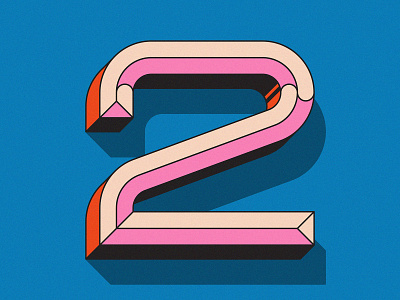 Two 2 36daysoftype adobe blue cleandesign illustration illustrator linework muti noise pink.linework red shadow shiny sleek type typograpgydesign typography
