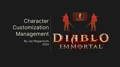 Character Customization Management - Diablo Immortal design game ui ux