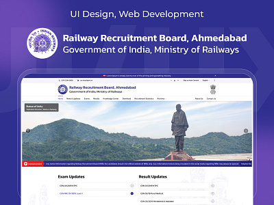 RRB - Railway Recruitment Board Website UI career consulting employment hiring indian railway indian railway board job platform job portal job search railway board railway job railways recruitment recruitment board train ui web design website
