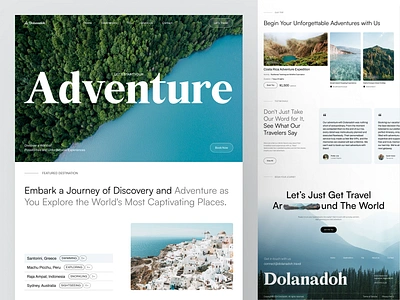 Dolanadoh - Travel Website beach design fresh green nature landing page nature tour travel travel agency travel page travel tour ui uidesign web design website website landing page