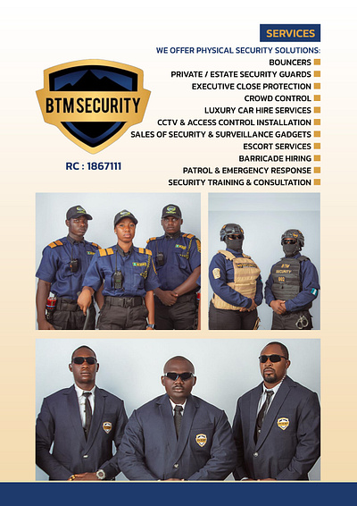 Btm Security Company Profile branding graphic design