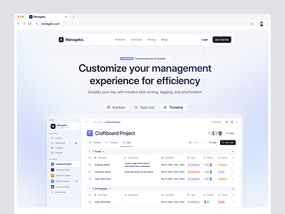 Hero Section for SaaS Landing Page background clean crm dashboard landing page dashboard website design gradient hero section minimalist project management saas saas design saas landing page saas website task task management task management dashboard ui ux web design