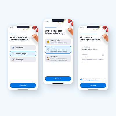 Onboarding Series for fitness app design productdesign ui uidesign userinterface ux
