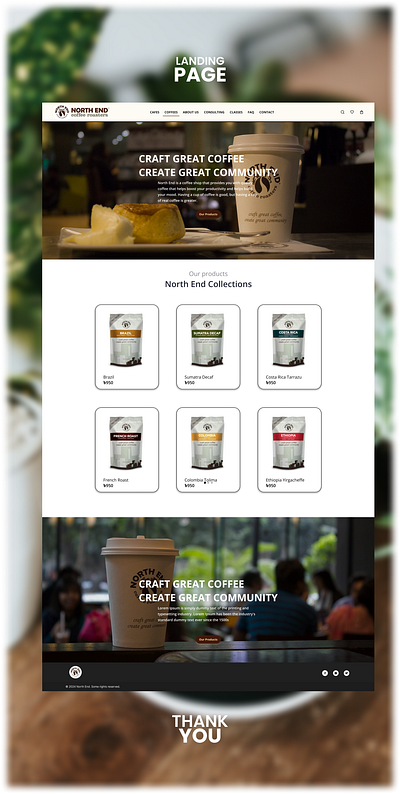 Landing Page for Cafe branding graphic design landing page logo ui