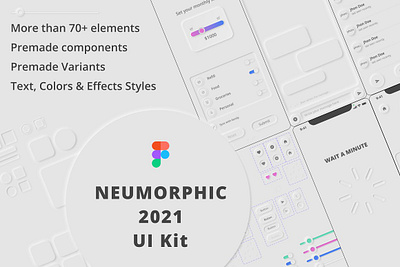 Neumorphic 2021 UI Kit for Figma app design dashboard figma neumorphic neumorphic 2021 ui kit for figma neumorphism presentation soft ui kit user interface website