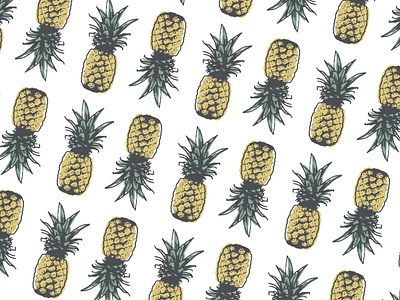 Pineapple Pattern hand drawn illustration pattern pineapple texture the curio co vector vector pattern