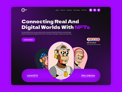 NFT Landing Page Design UI/UX🎀💯 3d animation branding graphic design logo motion graphics ui