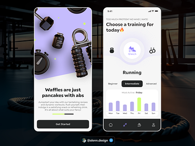 Workout UI Design activity app clena design fitness gym healthy minimal minimalist mobile mobile app mobile design personal trainer popular sport ui virtual reality weight workout yoga