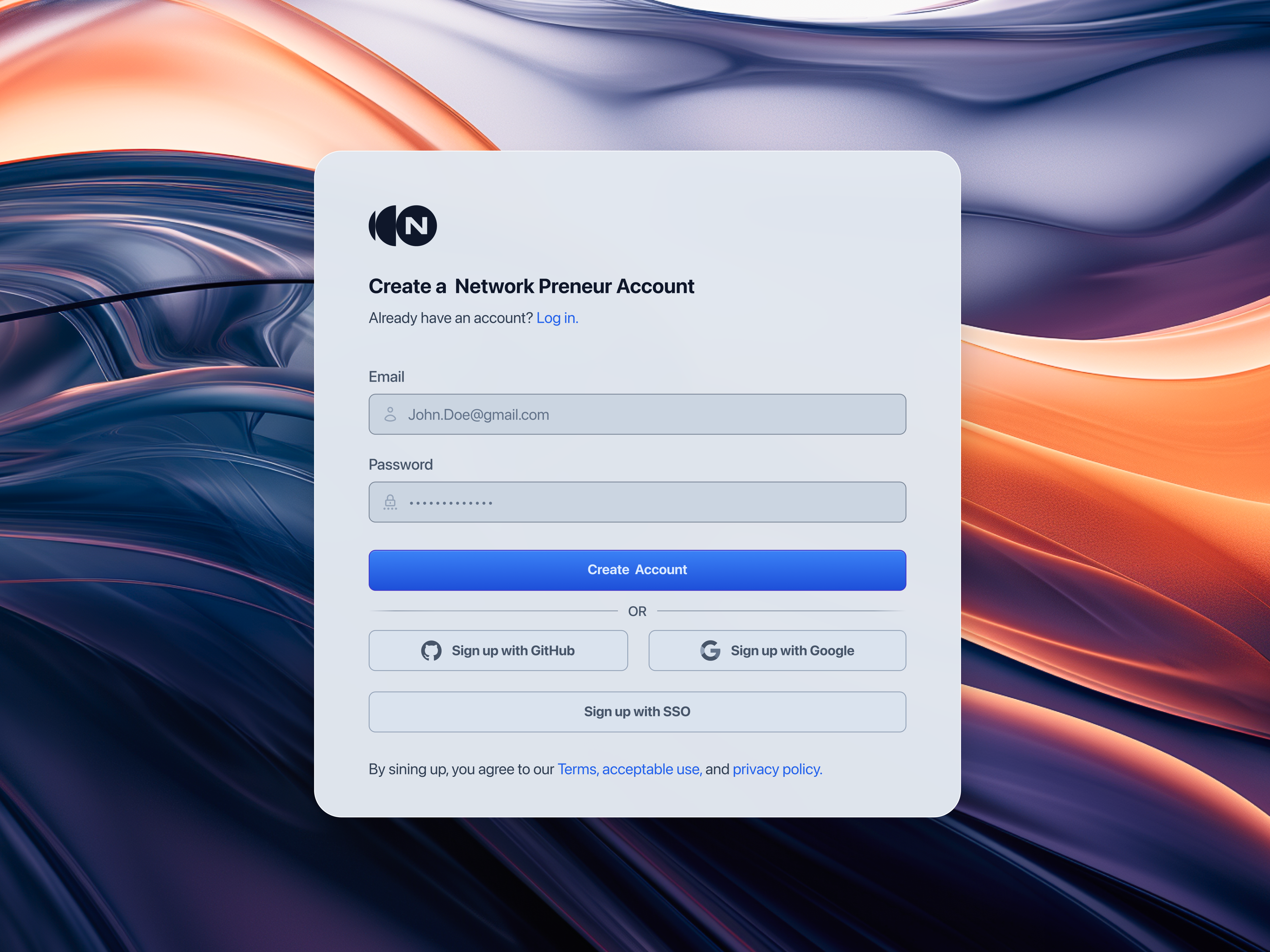 Network-Preneur Login screen Light mode branding design graphic design login screen minimal ui ux web web design website