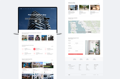 Full page layout - real estate site branding design typography ui ux