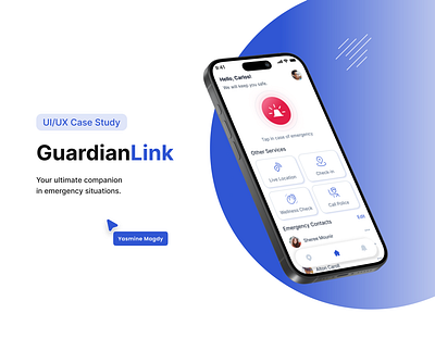 GuardianLink - Emergency App application case study design figma logo mobile app ui user experience ux