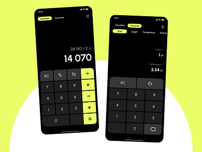 Daily UI #004 Calculator app calculator colors dark design figma ui ux yellow