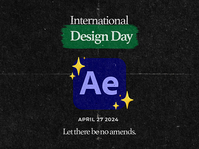 International Design Day ✨ - No Amends adobe after amends april design effects gif graphic illustration international lettering mograph motion newspaper purple quick texture type work