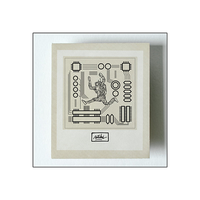 Robot chip on motherboard (logo) ai art branding cartoonish chip color design digital graphic design illustration line logo modern motherboard outline robot simple smart ui vector