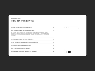 FAQ section answers branding buttons cta design exploration dropdown faq page faq section figma help and support product design questions search ui ux web web design