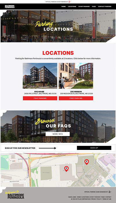 Baltimore Peninsula Parking Guide Design typography ui ux web design web development