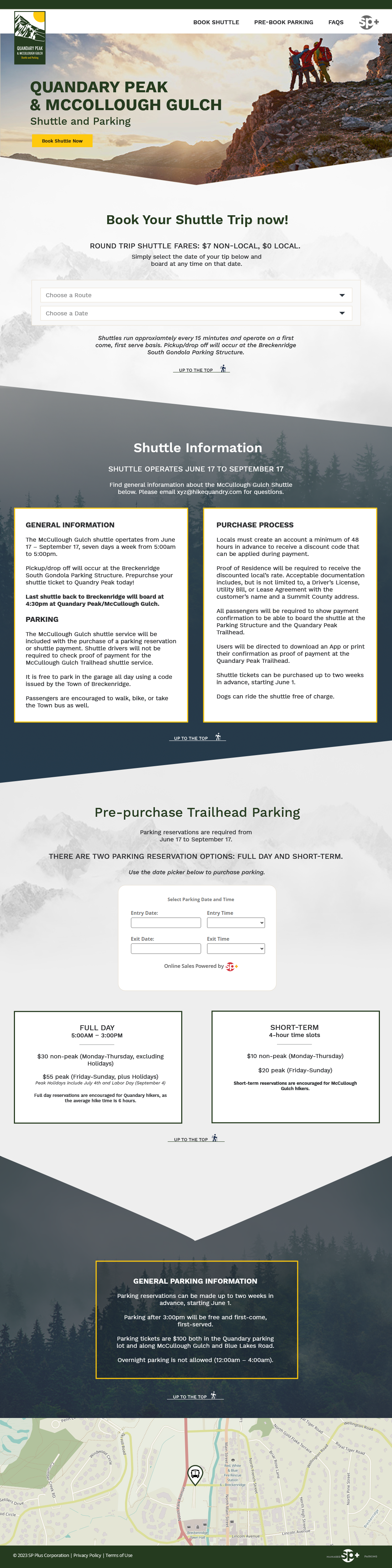 Hike Quandary Parking Guide ui ux web design web development wordpress