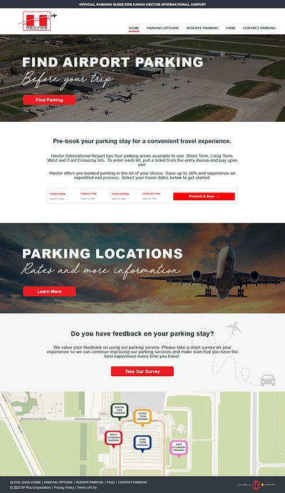 Fargo Hector International Airport Parking Guide ui ux web design web development