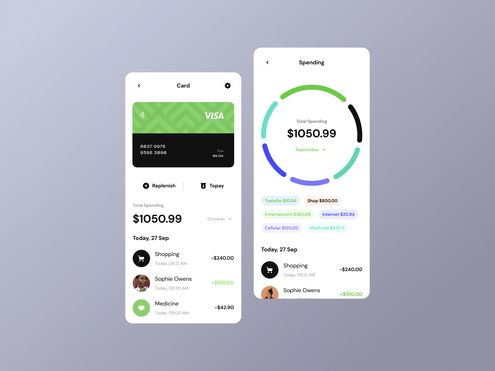 Money management & crypto wallet mobile ui design by Roohi Koohi on ...