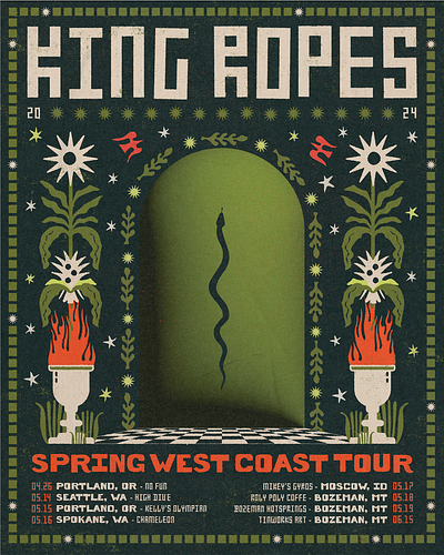 King Ropes Tour Poster (2024) album art band poster cover design gig gig poster graphic design illustration music music design show poster tour poster