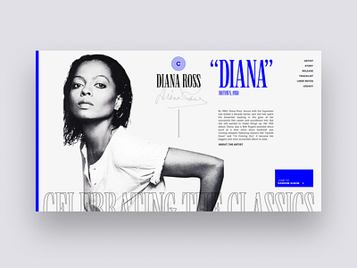 CTC#005 - Diana hero section music typography ui webdesign
