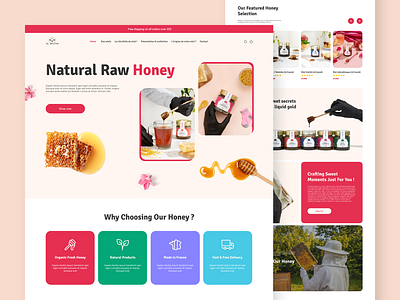 Natural Honey Brand Website | UI/UX bee bee honey bees figma honey honey brand honey landing page honey store honey ui honey website natural honey shopify sweet honey