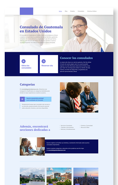 Redesign of the website of the Consulate of Guatemala in the USA figma freelancer graphic design interface redesign ui ux web