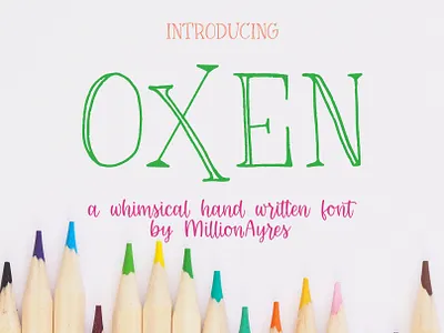 Oxen a whimsical hand written font font illustration typography