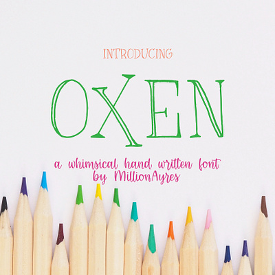 Oxen a whimsical hand written font font illustration typography