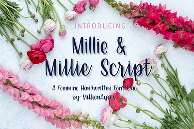 Millie & Millie Script - a handwritten font Duo font typography