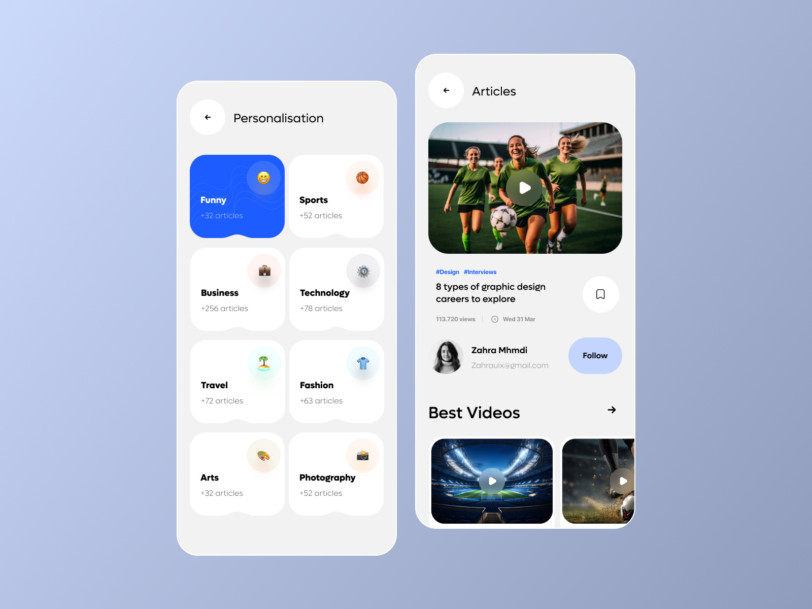 News App UI UX Mobile Design by Roohi Koohi on Dribbble
