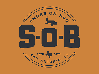 Smoke-on-BBQ Badge bbq branding brisket design graphic design heat identity illustration logo mark pork smoker texas