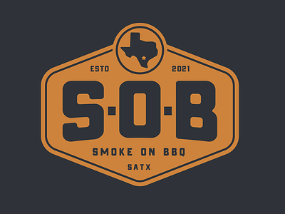 Smoke-on-BBQ Badge badge bbq branding brisket design graphic design identity illustration logo mark pork sanantonio smoker texas