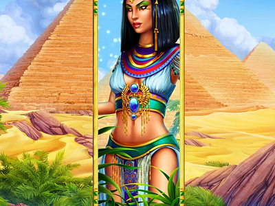 Motion design of the Wild slot symbol - Cleopatra characters animation cleopatra cleopatra animation egypt slot egypt themed gambling art gambling design game art game design graphic design slot animation slot design slot symbols slot symbols animation symbols animation wild animation wild symbols