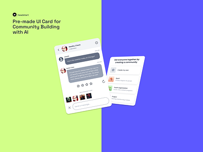 UI Card for Community Building with AI ai artificial intelligence figma gen ai generative ai mobile app ui ui card ui design ui kit uiux ux ux design