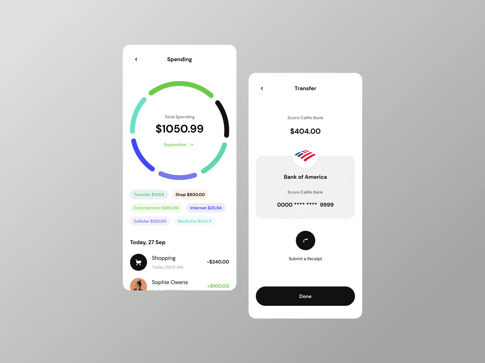 Payment App UI UX Mobile Design by Roohi Koohi on Dribbble