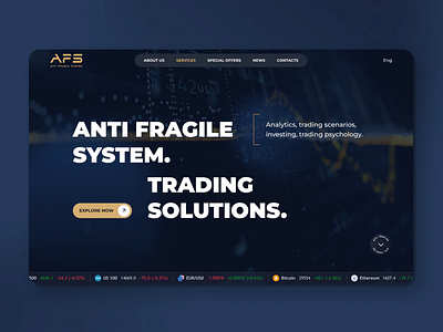 Crypto Trading Courses Landing Page animation blue business website course crypto dark design figma gold graphic design herosection interactive landing landingpage trading ui uidesign uxui web webdesign