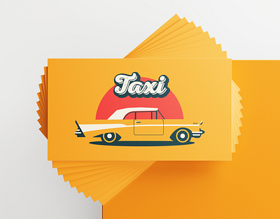 Retro taxi | Business card Design adobe illustrator auto brand design business card cab car design graphic design illustration retro taxi taxi driver typography vector vintage