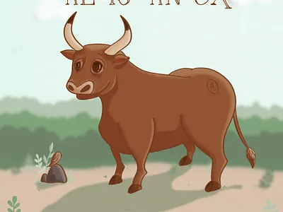 Al Is An Ox - Children's Book font illustration