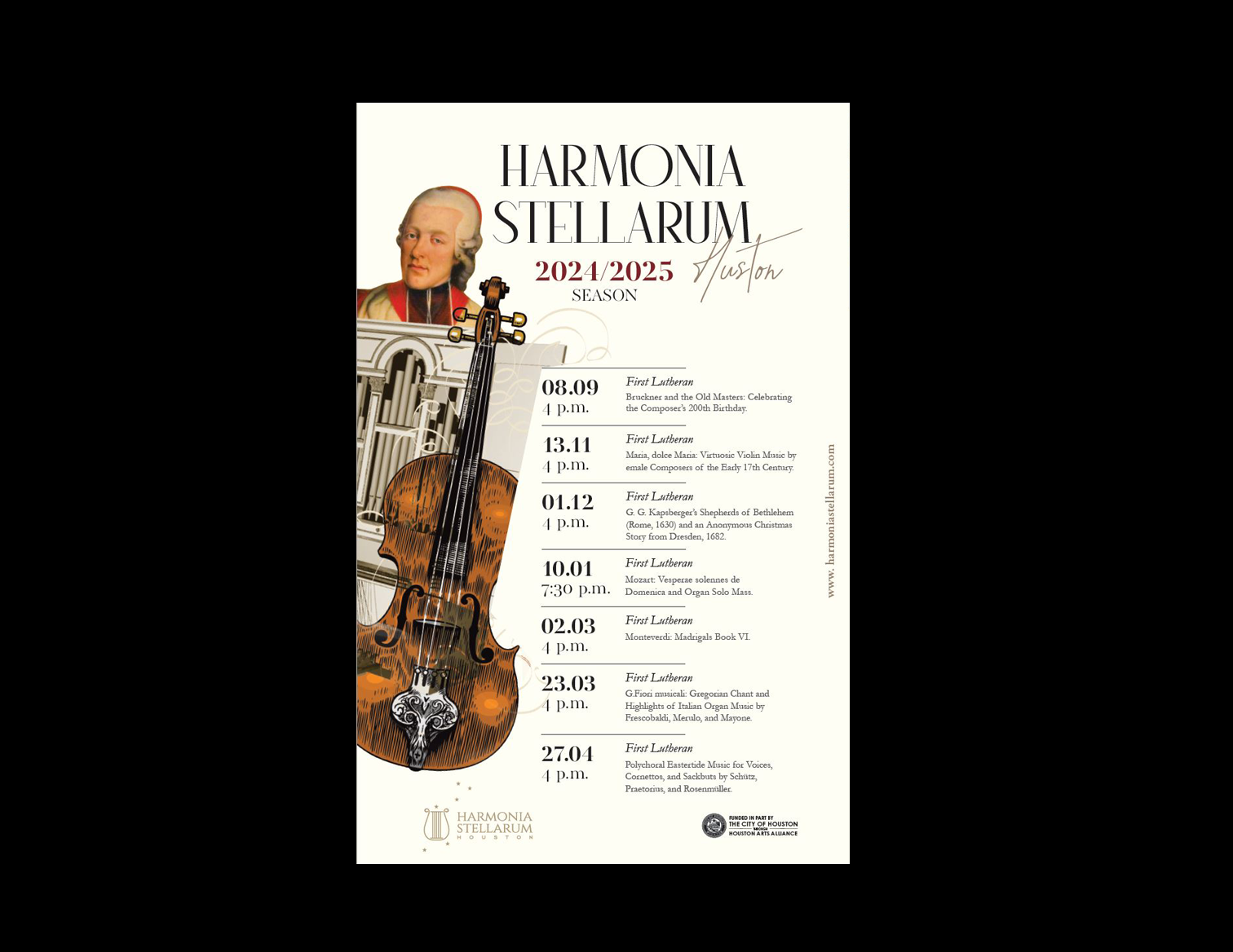 Harmonia Stellarum - Classical music art art flyer brand design branded collateral classical music collage cultural event designer event flyer freelancer huston mixemedia music new york oanamaries poster design print material