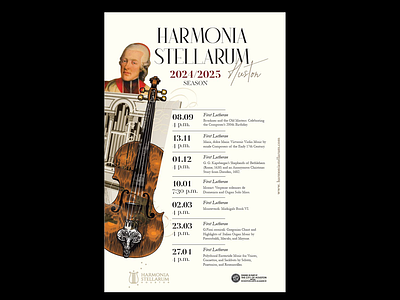 Harmonia Stellarum - Classical music art art flyer brand design branded collateral classical music collage cultural event designer event flyer freelancer huston mixemedia music new york oanamaries poster design print material