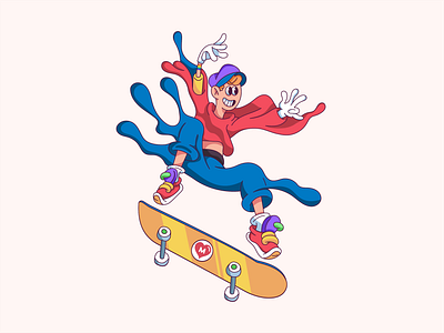 Happy skatting illustration beauty branding design graphic design illustration logo logo desing ui ux vector