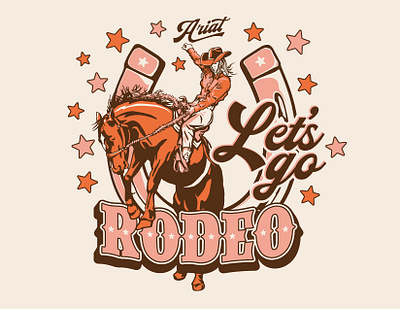 Let's go Rodeo americana bronco cowboy cowgirl graphic design horse horseshoe illustration rodeo tee shirt western