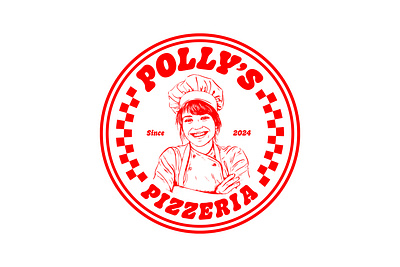 Polly's / Logo Badge branding character graphic design illustration italian justin k12 leibow logo midjourney oakley pizza shoot typography